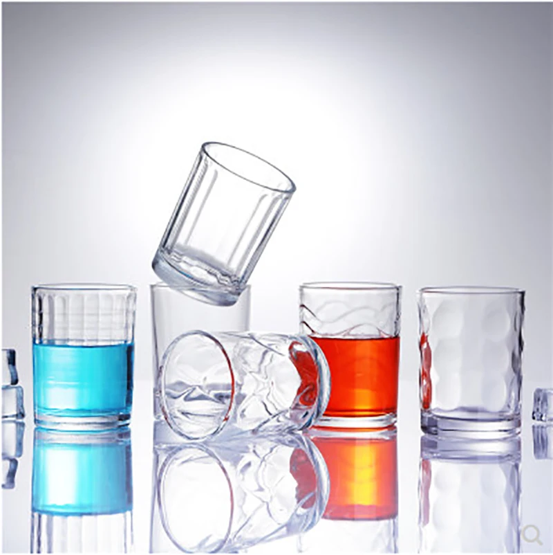 6pcs Clear Glass Cup, Transparent Cool Juice Cup, High Spirits White Wine glasses Drinking Liquor whisky Water Mug