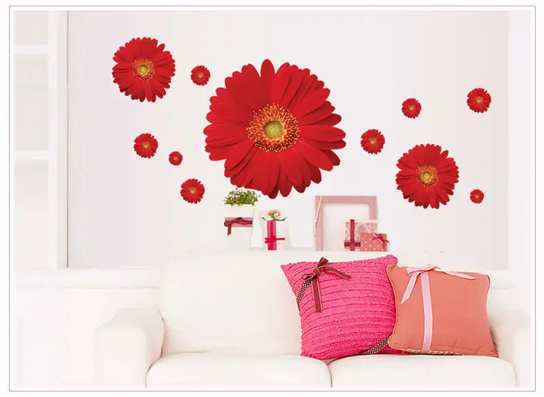 sakura flower wall stickers bedroom living room wedding decoration mural arts diy home decorations wall decals posters