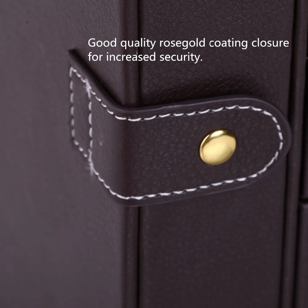 Extra Large Brown Jewelry Box Vintage Jewellery Pendant Case PU Rings Organizer Earrings Display Necklace Storage Cabinet ZG241