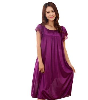 Summer sexy long silk nightgowns nightdress for women plus size ladies lingerie maternity sleepwear pregnant nightwear robes