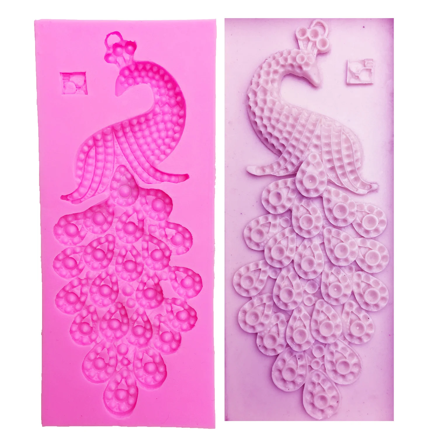 M0519 Diamond shape Sugarcraft Peacock Silicone mold fondant mold cake decorating tools chocolate gumpaste mold