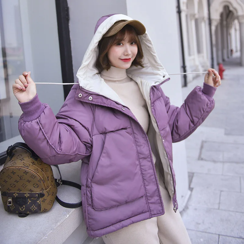 

Spring Coat Women Hooded Short Parkas Large Size Jacket Big Pockets Slim Woman Winter Coats And Jackets Parkas Largas Mujer Coat