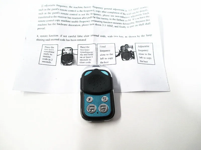 

4-Channel Remote Control Cloning/Duplicator 433.92 MHZ Key Fob