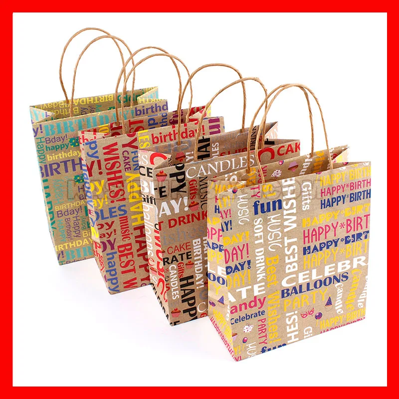 120 pieces/lot  happy birthday paper gift bags