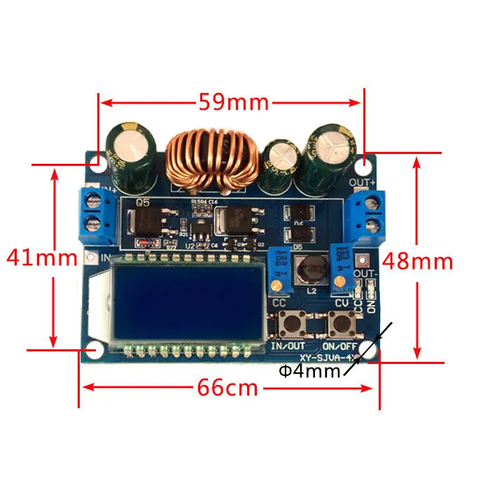 35W 4A DC-DC Automatic Boost/Buck Converter CC CV 0.5-30V 3.3V 5V 12V Adjustable Regulated Power Module battery charger 3.7V 4.2