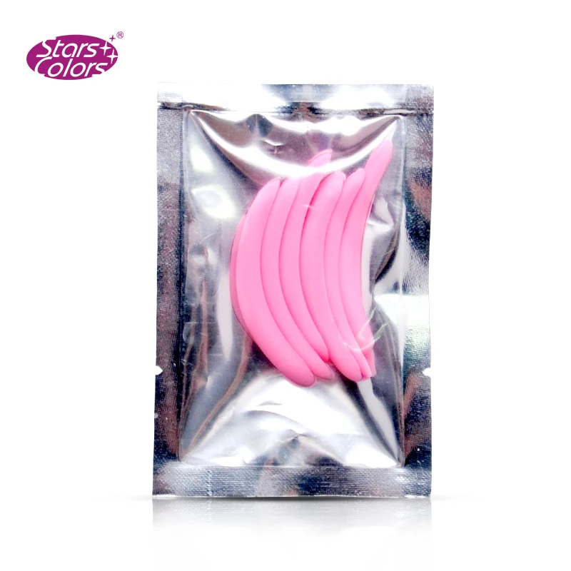 Eyelash Lift Rods Reusable Silicone Lash Perm Pads Pink Plastic S M L 3 Sizes Per Bag