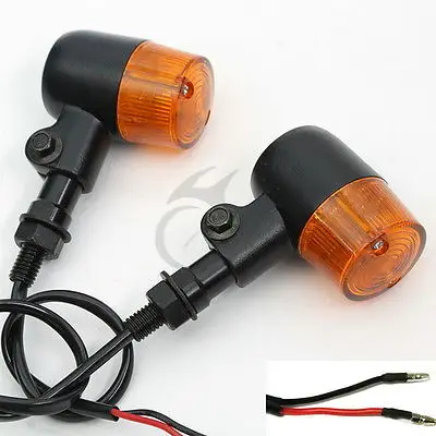 LED Metal Stalk Turn Signal Light For Harley Honda Dual Sport Cruiser Cafe Racer Two Colors