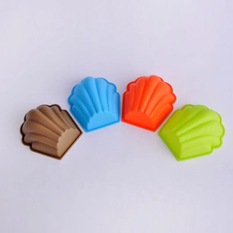 1pc Madeleine Silicone Muffin Tray Seashell Cupcake Liner Colorful Muffin Cupcake Baking Tools Cups JH141