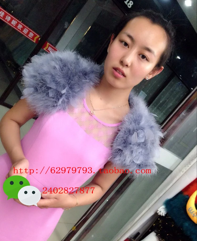 

New ostrich fur bridal shawl cloak winter dress formal dress thermal fur female collar scarf