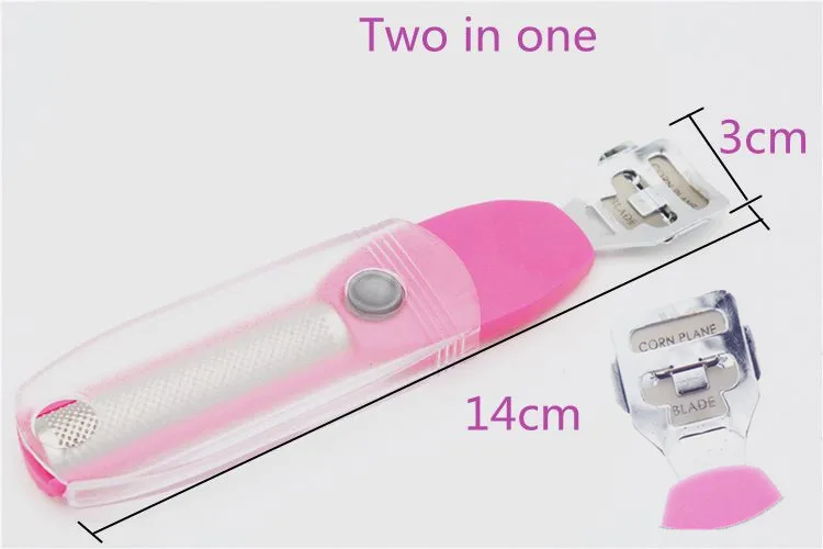 Dois Em Uma Máquina de Cuidados Com Os Pés Pedicure Cuticle Remover Shaver + Pé Arquivo Callous Pele Dura Cortador Solingen