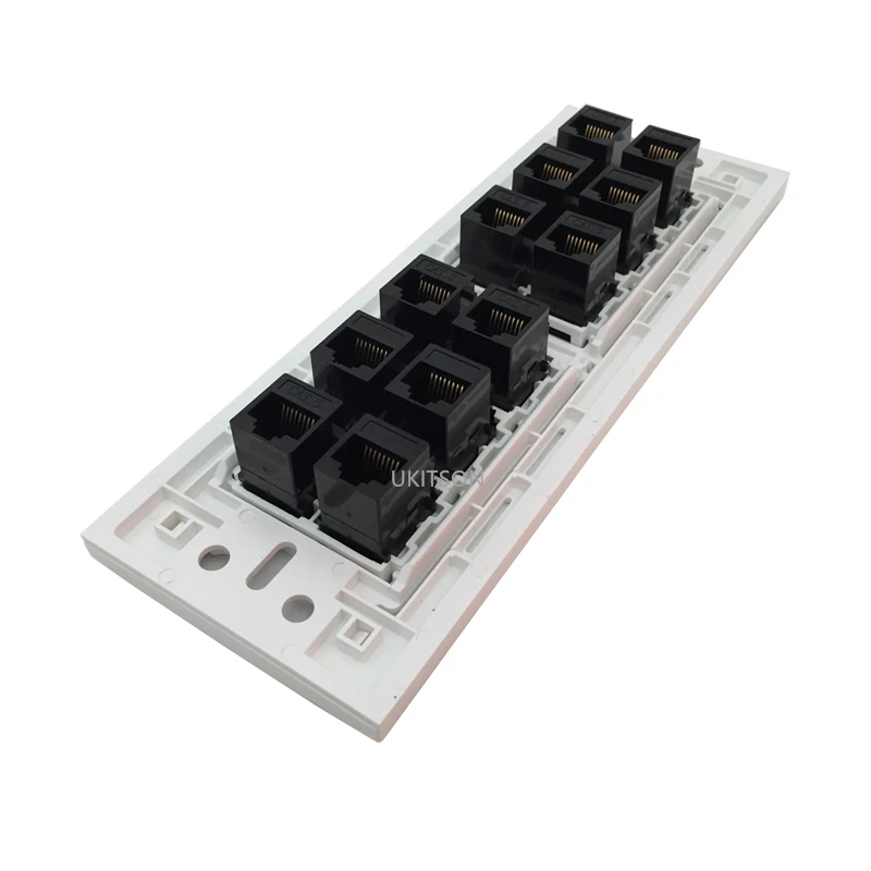 CAT5E CAT6 RJ45 Female To Female Connector 12 Plugs Extender Socket Port 118 Type Panel Outlet