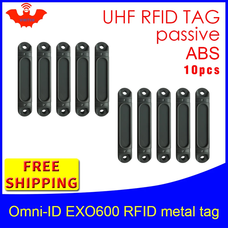 

UHF RFID anti metal tag omni-ID EXO600 915m 868mhz Impinj Monza4QT 10pcs free shipping durable ABS smart card passive RFID tags