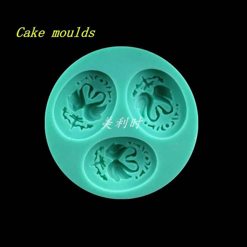 New Liquid silicone mold pair of swans pattern oval shape fondant cake decoration mold DIY baking Tools