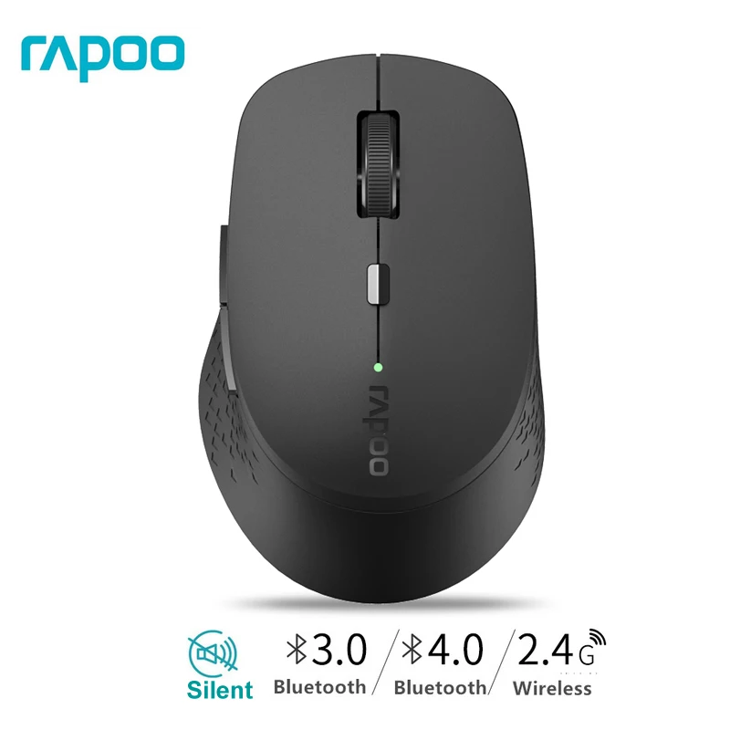 

Orignial Rapoo Multi-mode Silent Wireless Mouse with Side buttons Bluetooth-compatible and 2.4GHz for Three Devices Connection