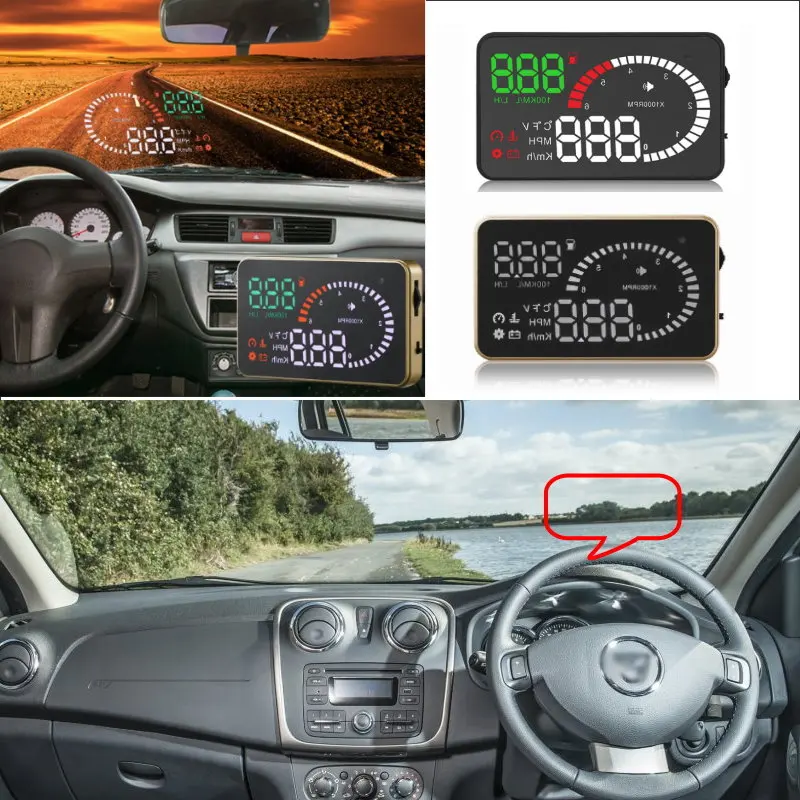 

Car HUD Head Up Display For Dacia Duster/Logan/Lodgy/Sandero/Dokker New A6 HUD Display Safe Screen Projector OBD II Connector