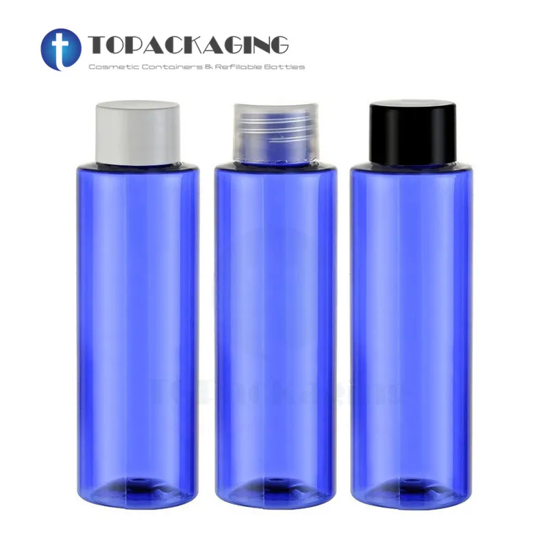 30*100 ML Vít Cap Chai Nhựa Màu Xanh Trang Điểm Đóng Gói Rỗng Gel Tắm Dầu Gội Lotion Bơm Lại Dầu Tinh Chất Mỹ Phẩm container