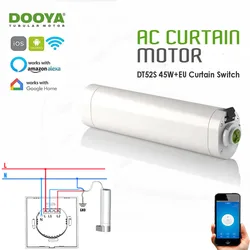 Dooya DT52S 45 w Perde Motor + Tuya app wifi Perde Anahtarı, alexa/Google Ev Akıllı Ses Kontrolü Perde Sistemi, Ev Otomatik