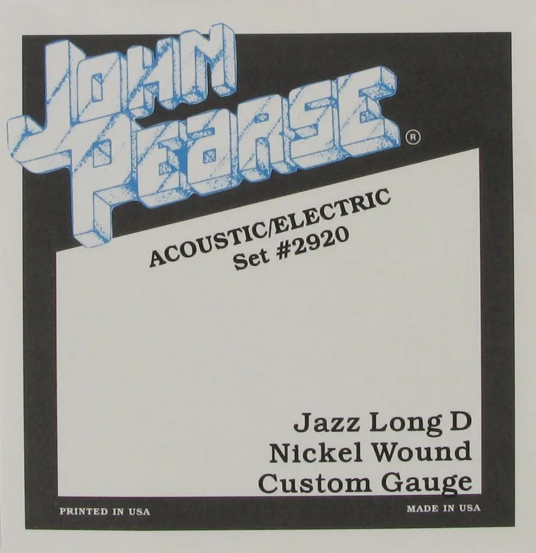 John Pearse Pure Nickel Wound Jazz Acoustic/Electric Guitar Strings, Jazz Guitar