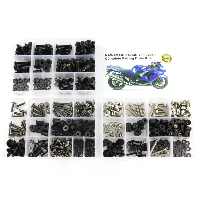 

Fit For Kawasaki ZX-14R ZX14R 2006 2007 2008 2009 2010 Motorcycle Complete Full Fairing Bolts Kit Nuts Clips Steel