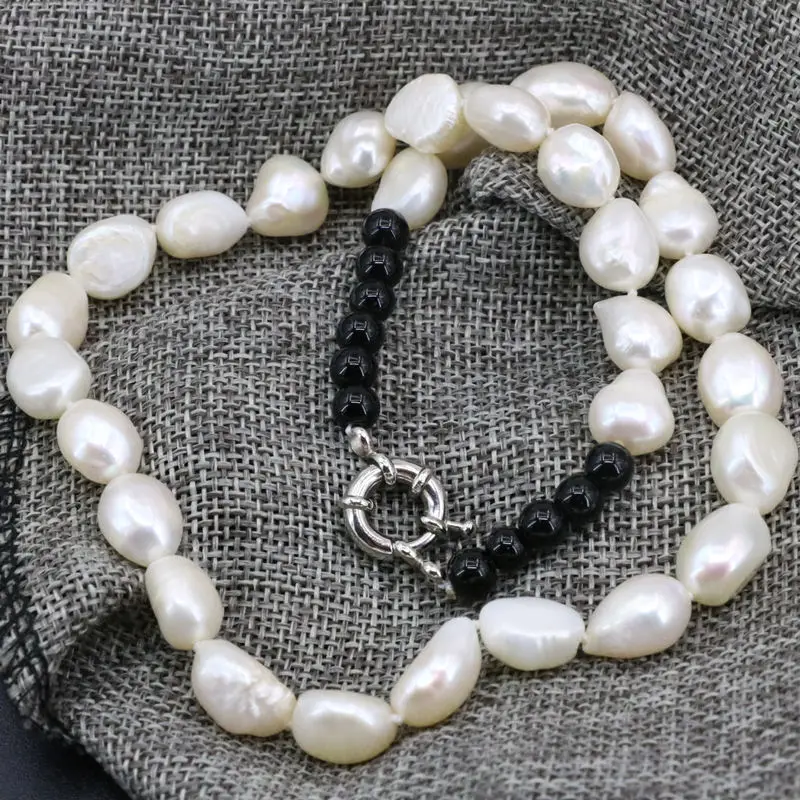 Wholesale Price Freshwater Pearl Jewelry Necklace For Women Natural Pearl Irregular 10-12mm Beads Strand Necklaces 18inch B3399