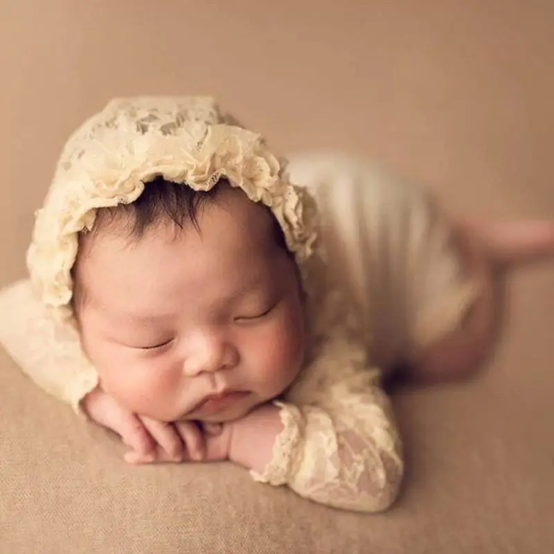 ❤️Newborn Photography Clothing Lace Hat+Rompers 2pcs/set Baby Girl Photo Props Accessories Studio Infant Shoot Clothes Outfits