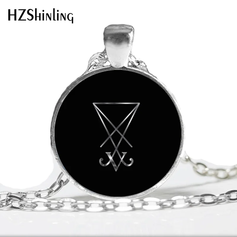 HZ--A399 New Sigil of Lucifer Necklace Sigil of Lucifer Pendant Jewelry Glass Photo Pendant Necklace Sliver HZ1