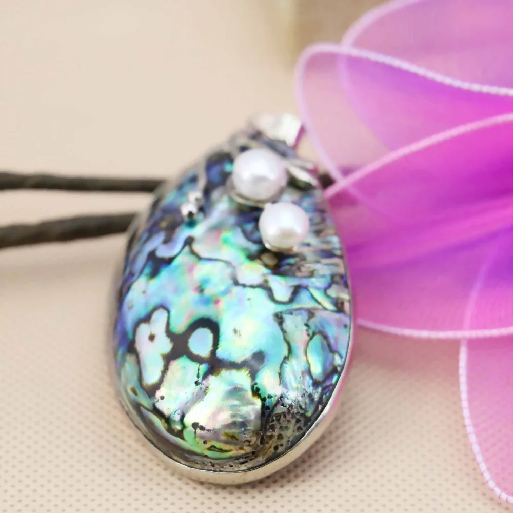 36x57mm Hot Sale Prevalent Abalone Natural Abalone Seashells Sea Shells Pendants Making Jewelry Crafts Women Girls Gifts Diy