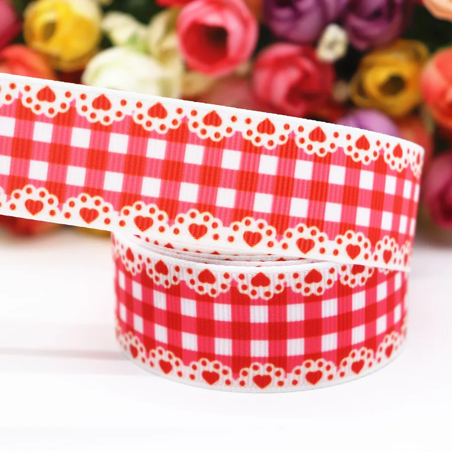10 Yards 1" 25MM Ripsband Spitze Gittermuster bedrucktes Band für Haarschleifen DIY-Handwerk handgefertigte Accessoires M19050801 – Detail 9