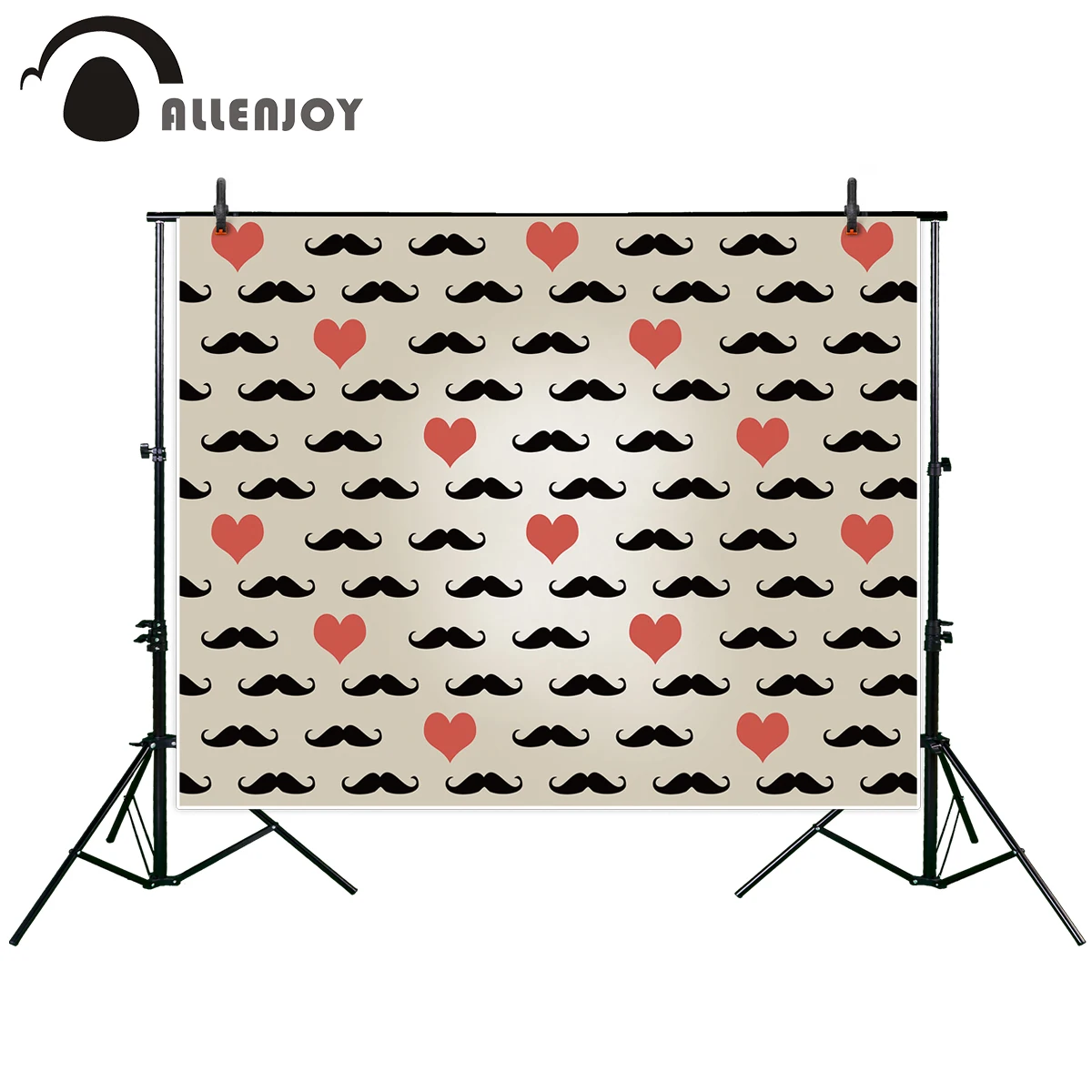 Allenjoy background for family Seamless vintage style pattern mustach heart wedding father backdrop original design fantasy prop