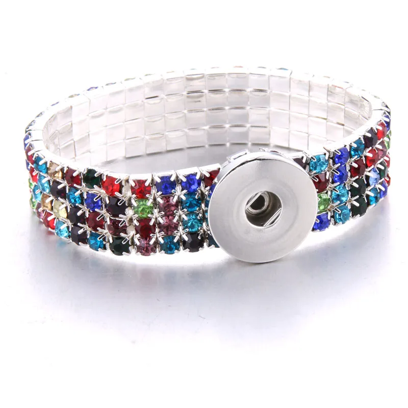 New Snap Jewelry elastic adjustable style Snap Button Bracelet for Women girls Charms Bracelet fit 18mm Snap Button Jewelry