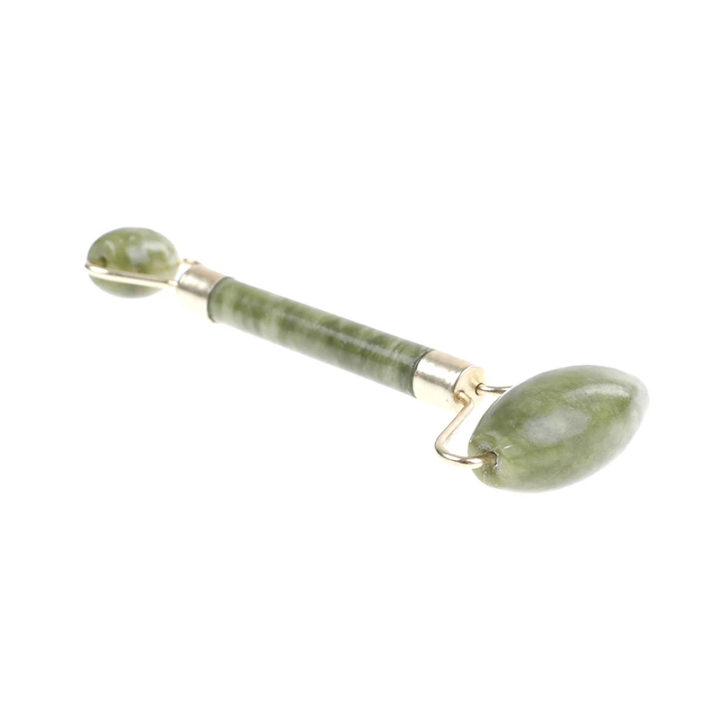 翡翠フェイシャルマッサージローラー,天然石,痩身,首,ダブルヘッド