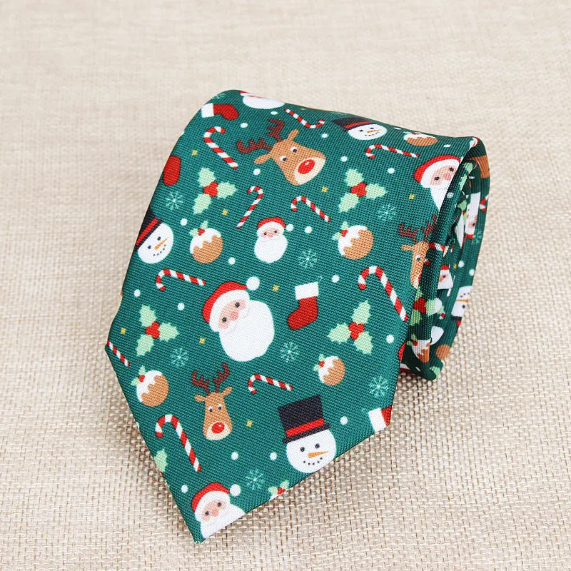 Hot New Sell Christmas Tie Men's Fashion Casual  Snowflake Print Polyester Neck Ties For man Professional Pattern Necktie 8cm