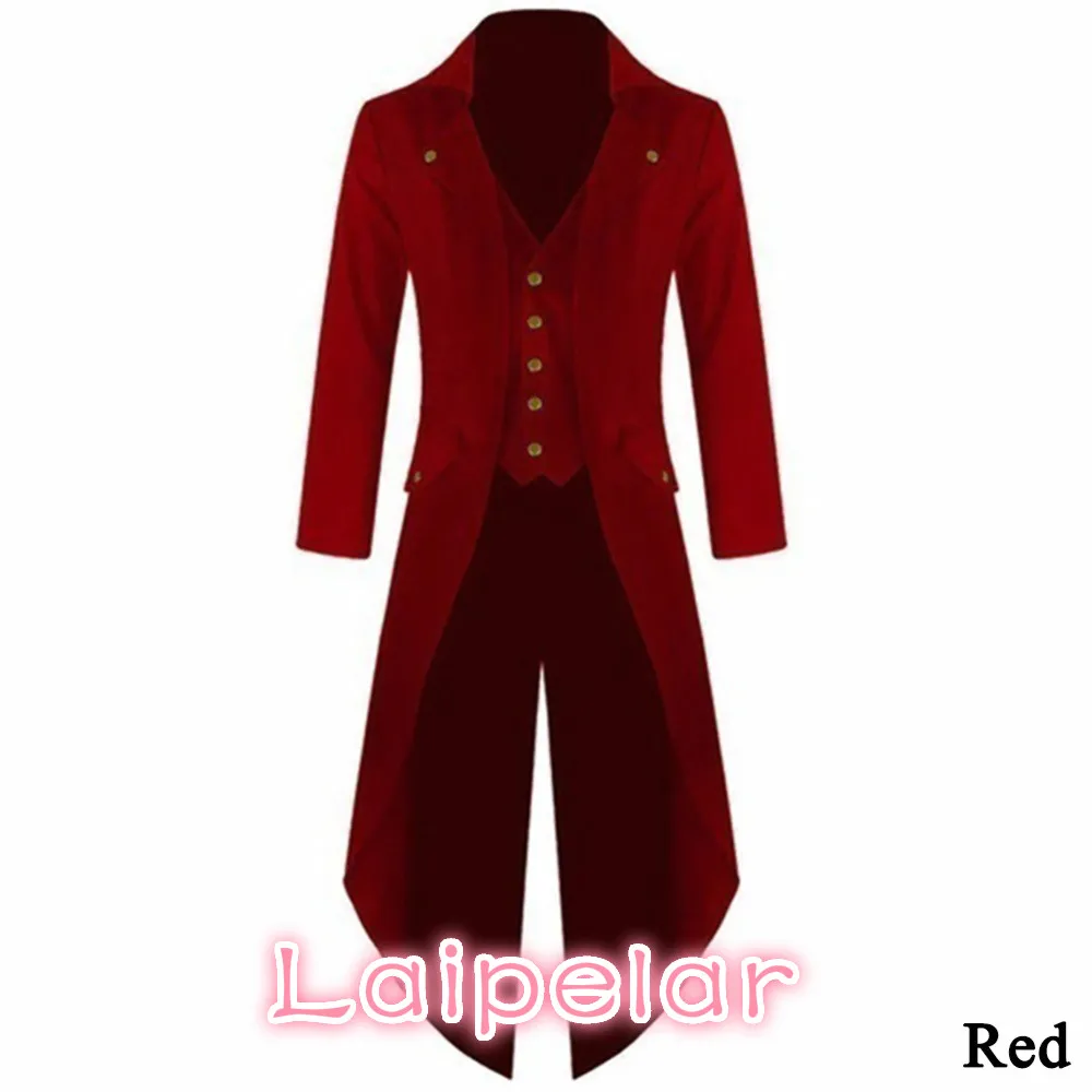 Men's Coat Vintage Steampunk Retro Tailcoat Jacket Long Sleeve Single Breasted Gothic Victorian Frock Coat  4XL#257805