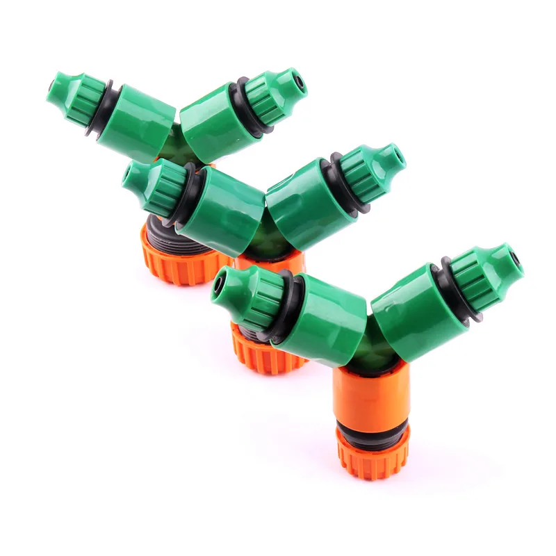 3 Way Quick Connector Kit Garden Hose to Micro Irrigation 0.5 0.75 1 Inch to 4/7 8/11 Garden Irrigation Kit Watering System