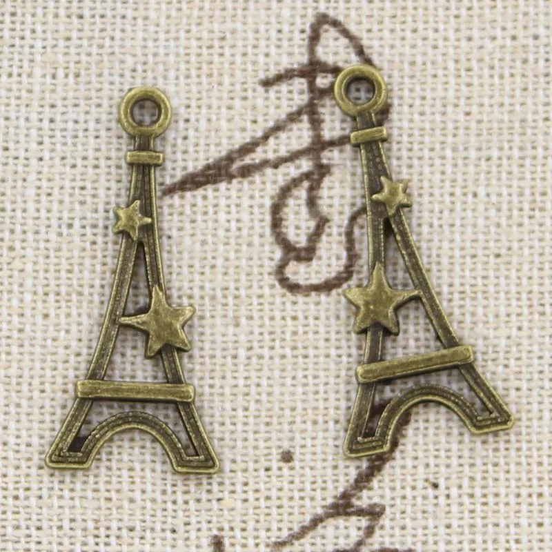 20pcs Charms Paris Eiffel Tower Star 30x13mm Antique Making Pendant fit,Vintage Tibetan Bronze Silver color,DIY Handmade Jewelry