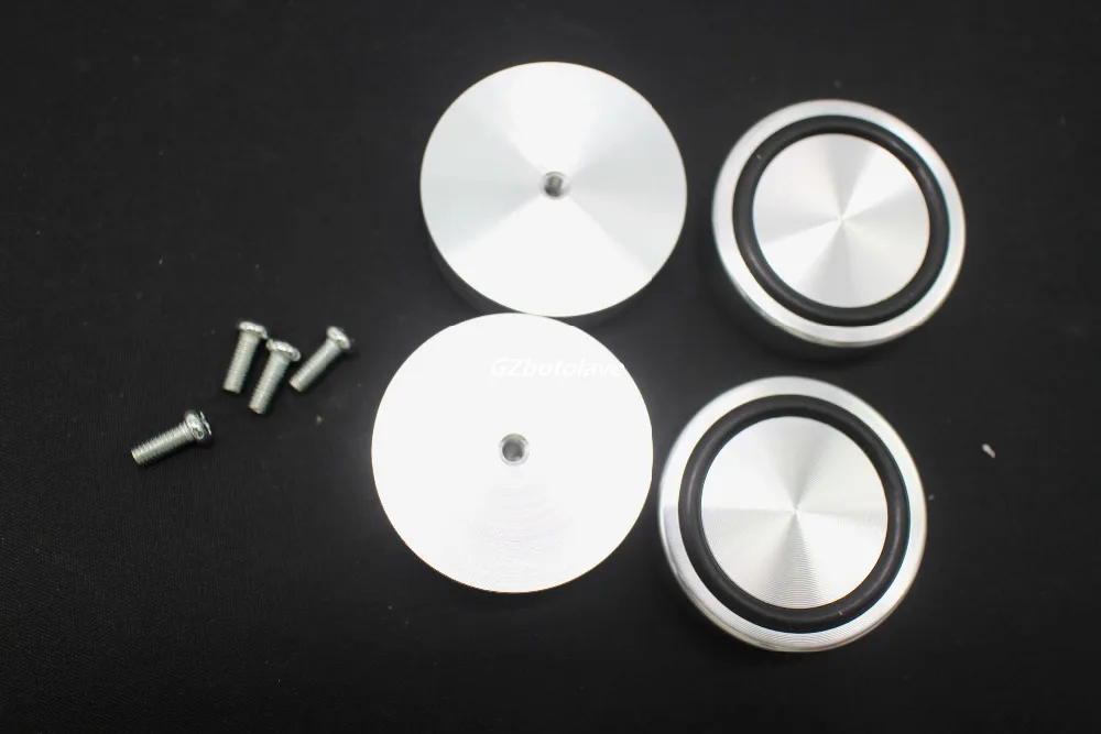 4pcs Aluminum amplifier computer machine feet pads (with Rubber ring) D39mm*H17mm sent screws silver black golden color