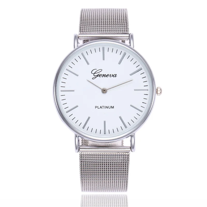 2023 New Brand Geneva Rosy Gold Casual Quartz Watch Women Metal Mesh Stainless Steel Watches Relogio Feminino Ladies Wrist Watch