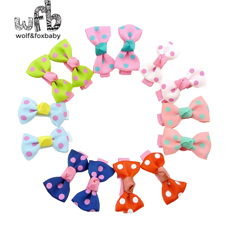 6pcs/lot Kids children Cute Print Bowknot hairband Hair Clip Multi-Style Hair Accessaries hairpins colored dot NEW 2014