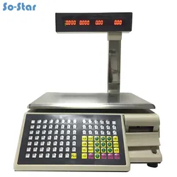 Barcode Scale Label Printing Balance (TM-15A-5D) Digital Electronic Scale & Printer English Russia Arabic Spanish