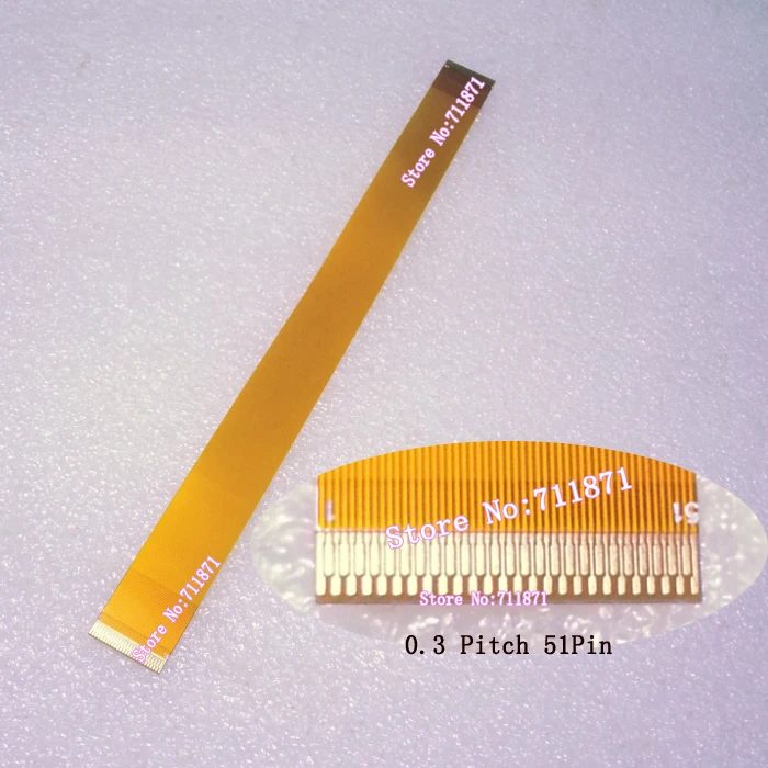 200 มม.0.3 Pitch 51P FFC FPC สายระยะห่าง 0.3 มม.51Pin ยืดหยุ่นพิมพ์วงจร 0.3 Pitch 51Pin FPC สาย 51P Robbin สาย