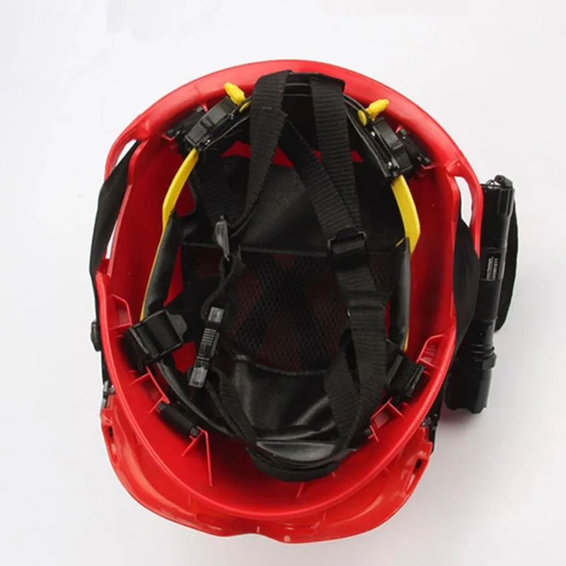 خوذة إنقاذ السلامة، نظارات واقية لمقاتلة الحرائق، خوذات السلامة في مكان العمل، قبعة صلبة للحماية من الحرائق مع كشافات ونظارات واقية