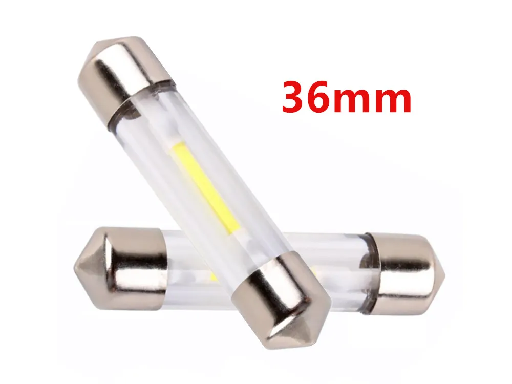 2PCS 36mm C5W COB Car Led Bulbs Car Interior Bombillas Festoon Dome Reading Light Source 12V White For Map License plate Lamp
