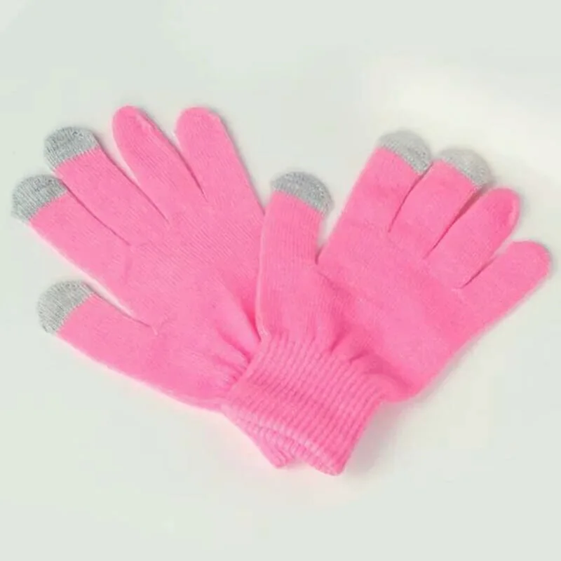 Female Winter Autumn Warm Cute Touch Screen Acrylic Stretch Knit Gloves Men Women Fashion Full Finger Mittens Wool Gloves B51