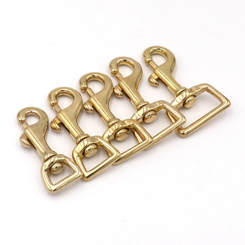 2Pcs Multi-Purpose Pure Brass Swivel Trapezoid Spring Snap Hook for Men/Ladies Handbag Quick hook Pet Belt Buckle Traveling hook