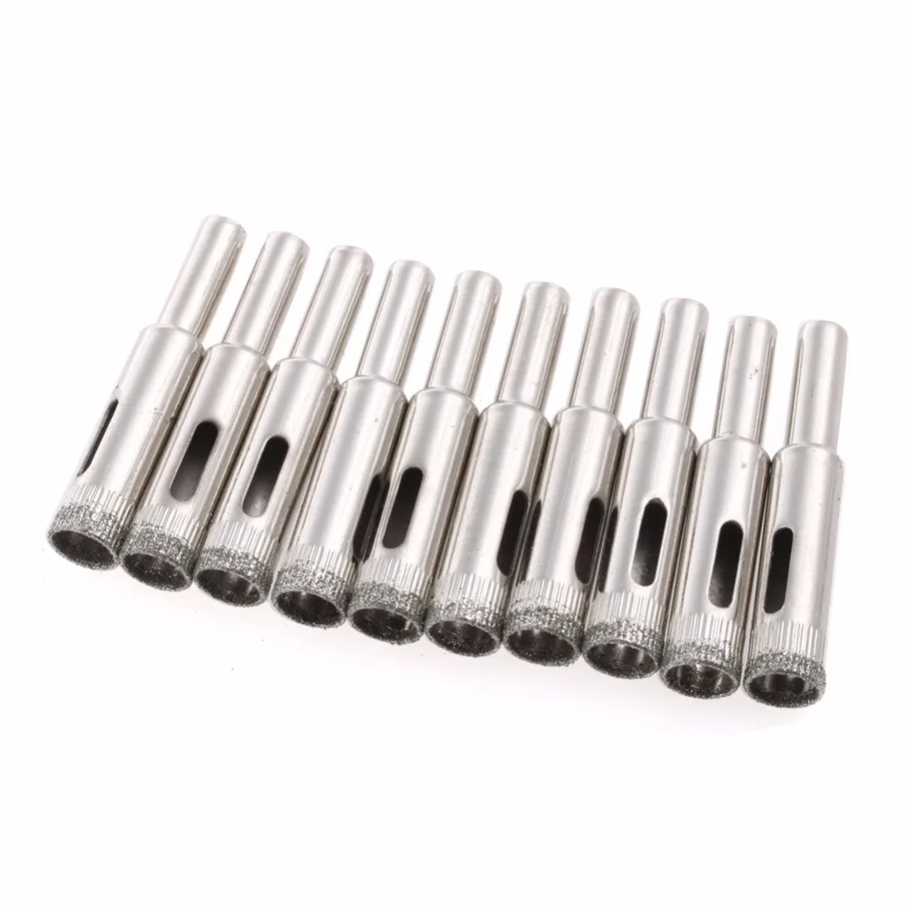 10 Chiếc 10Mm Tráng Kim Cương Nhân Khoan Lỗ Cưa Kính Cường Lực Gốm Đá Cẩm Thạch 828 Khuyến Mãi