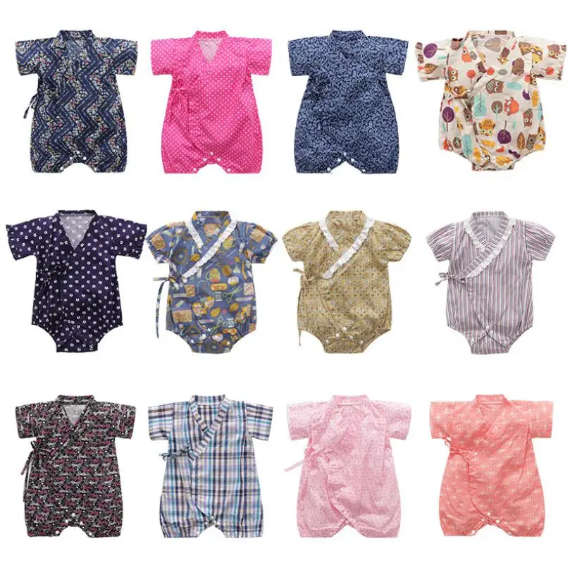 Kimono Newborn Baby Boys Girls Clothes Japanese Style Kids Rompers Pajamas Robes Bathrobe Uniform Clothes Infants costume  Y833