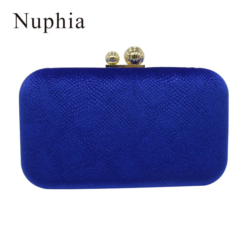 Nuphia Velvet Evening Clutch Bags and Party Evening Bags for Women Royal Blue and Red