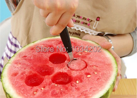 1000PCS Stalinless Steel Double-end Melon Baller Scoop Fruit Spoon Ice Cream Sorbet cozinha Cooking Tool kitchen gadgets