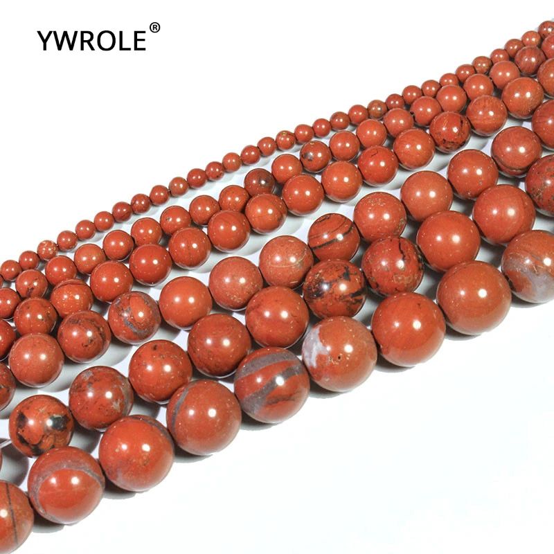 Wholesale Natural Round Red Jaspers Stone Beads For Jewelry Making DIY Bracelet Necklace Material 4/ 6/8/10 /12 mm Strand 15''