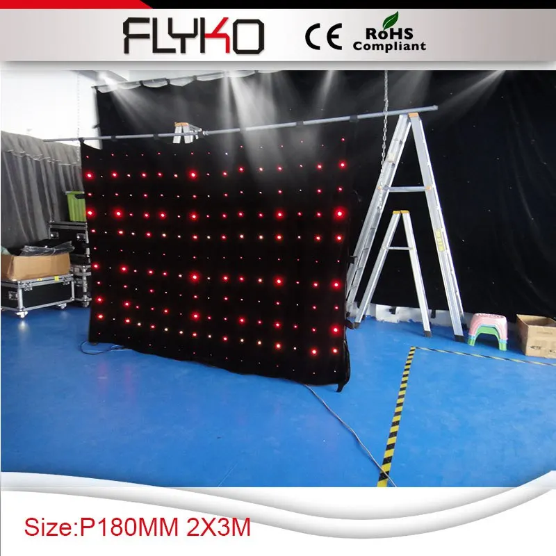 

Free shipping low price p18 3x2m video display led curtain screen